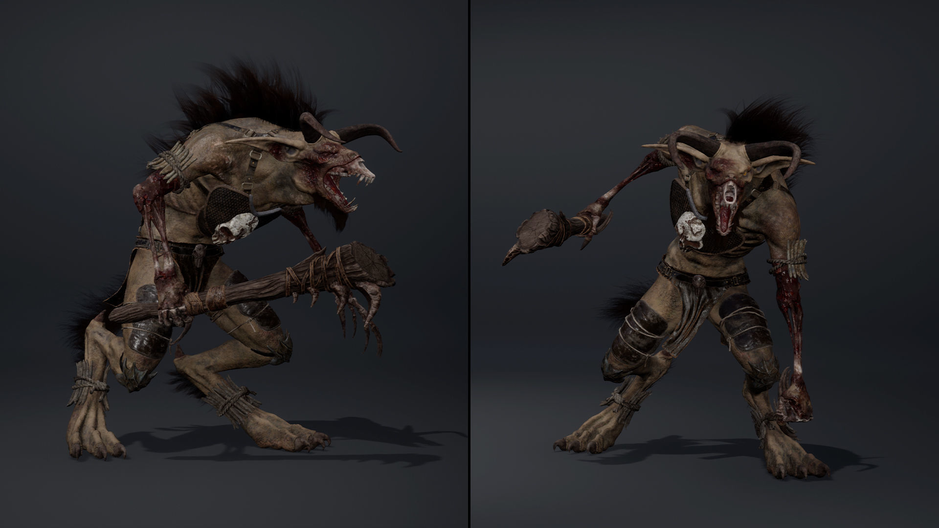 Shadow Barbar Damaged Low-poly 3D model_19