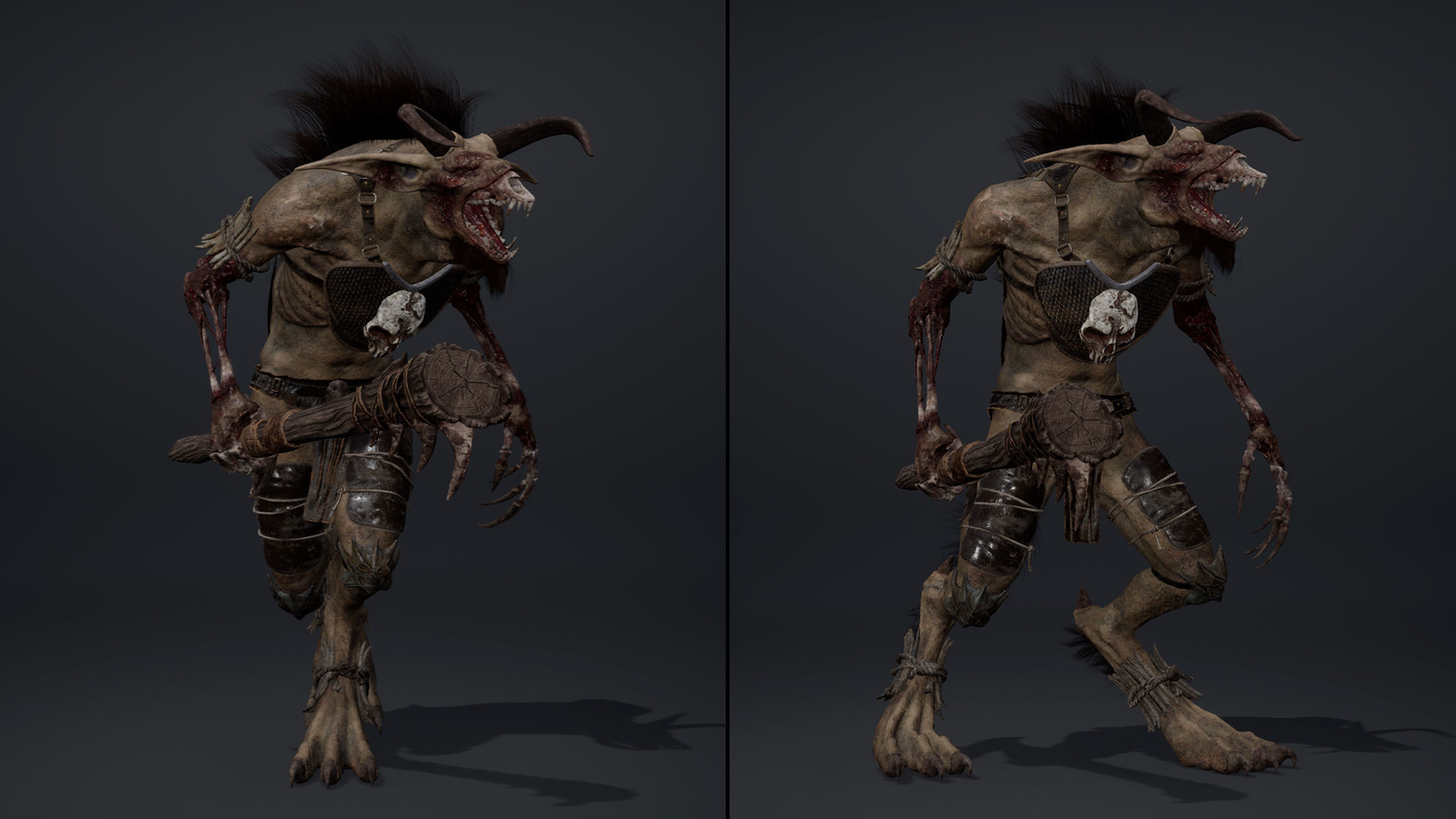 Shadow Barbar Damaged Low-poly 3D model_17