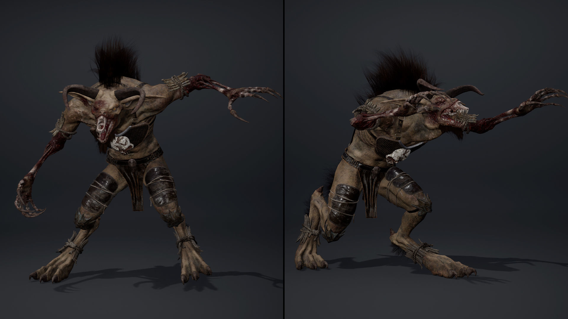Shadow Barbar Damaged Low-poly 3D model_10