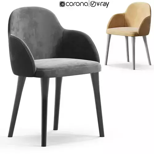 CB2 Giulia Grey Velvet Dining Armchair