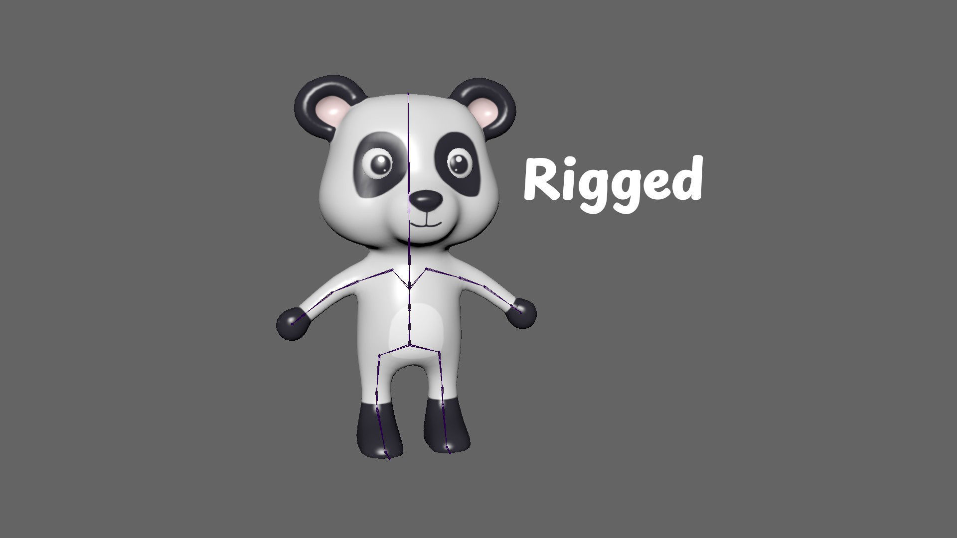 High-Quality 3D Cute Panda - Animated for Games Low-poly 3D model_4