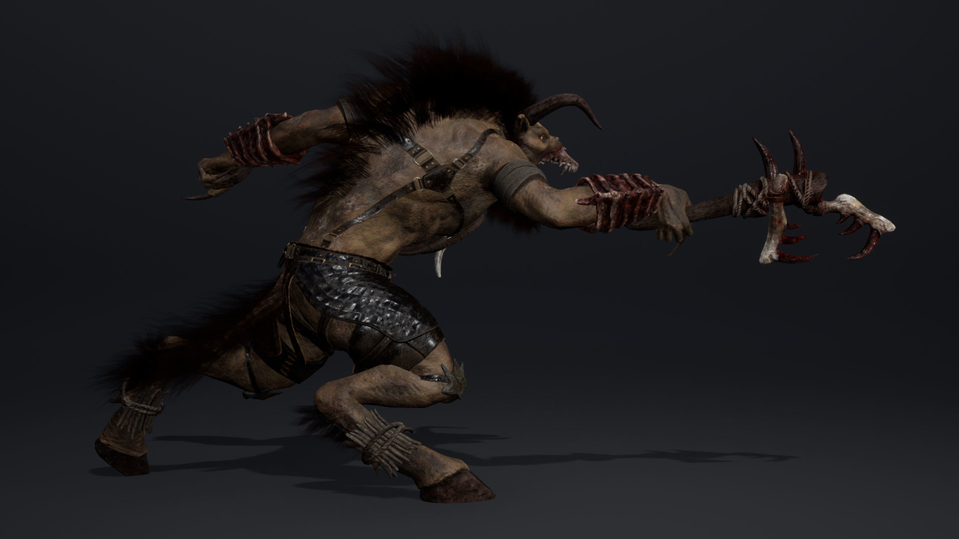 Shadow Barbar Arm2 Brutal Low-poly 3D model_13