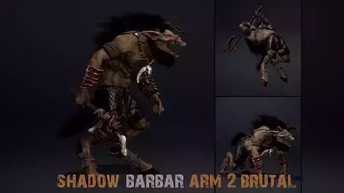 Shadow Barbar Arm2 Brutal Low-poly 3D model