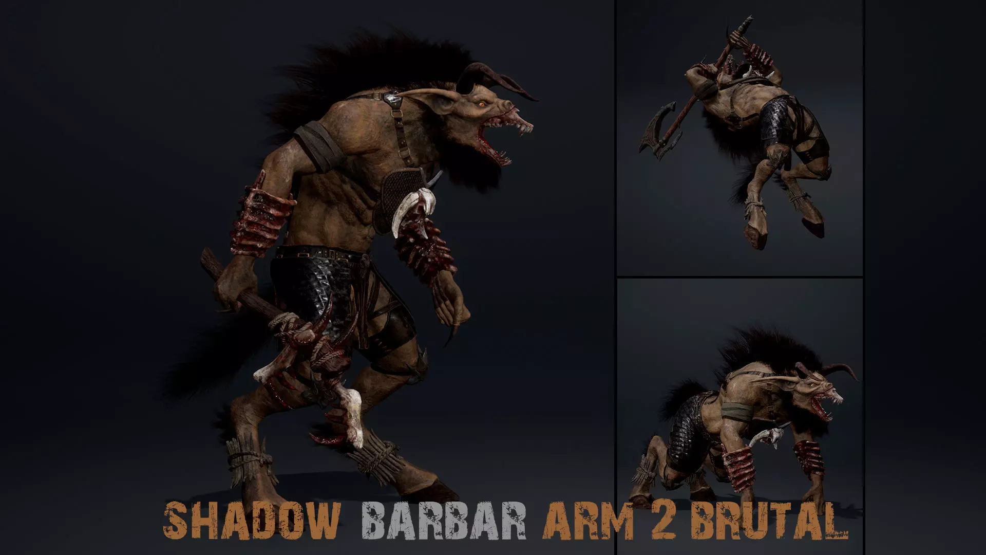 Shadow Barbar Arm2 Brutal Low-poly 3D model_0