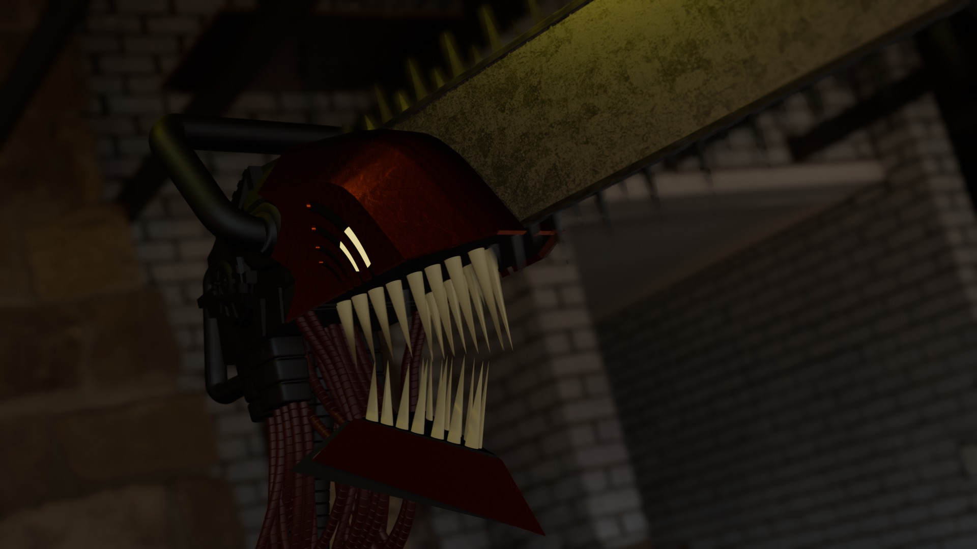 Chainsaw man Head 3d Model Low-poly 3D model_1