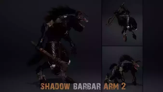 Shadow Barbar Arm2 Low-poly 3D model