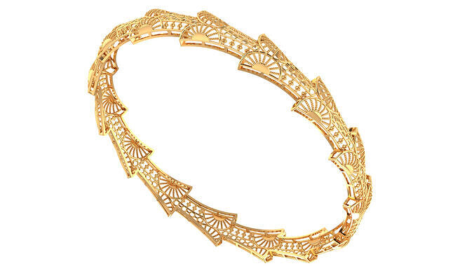 90 Fan Motif Bangle 10gm 3D print model