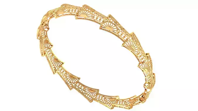 90 Fan Motif Bangle 10gm