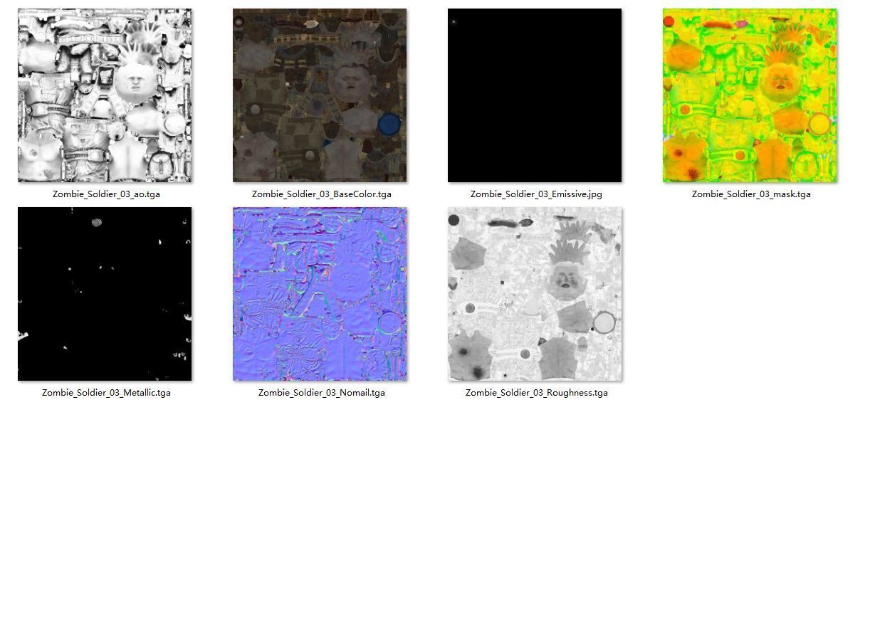 Zombie Soldier-Low-poly 3D game model Low-poly 3D model_8