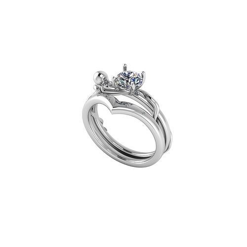 Ring  with  matching band 3D print model