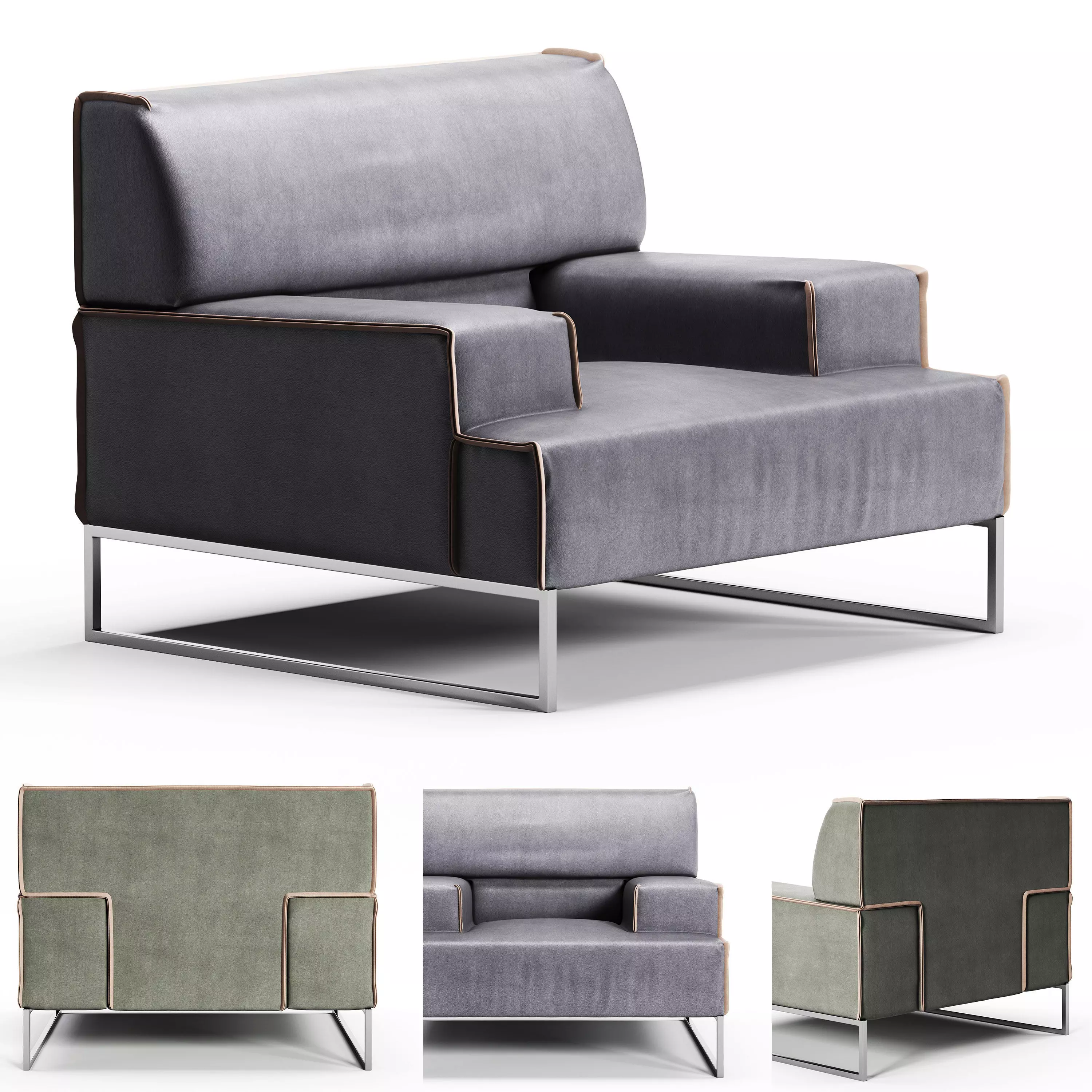 Frigerio Cloud Armchair 3D model_0