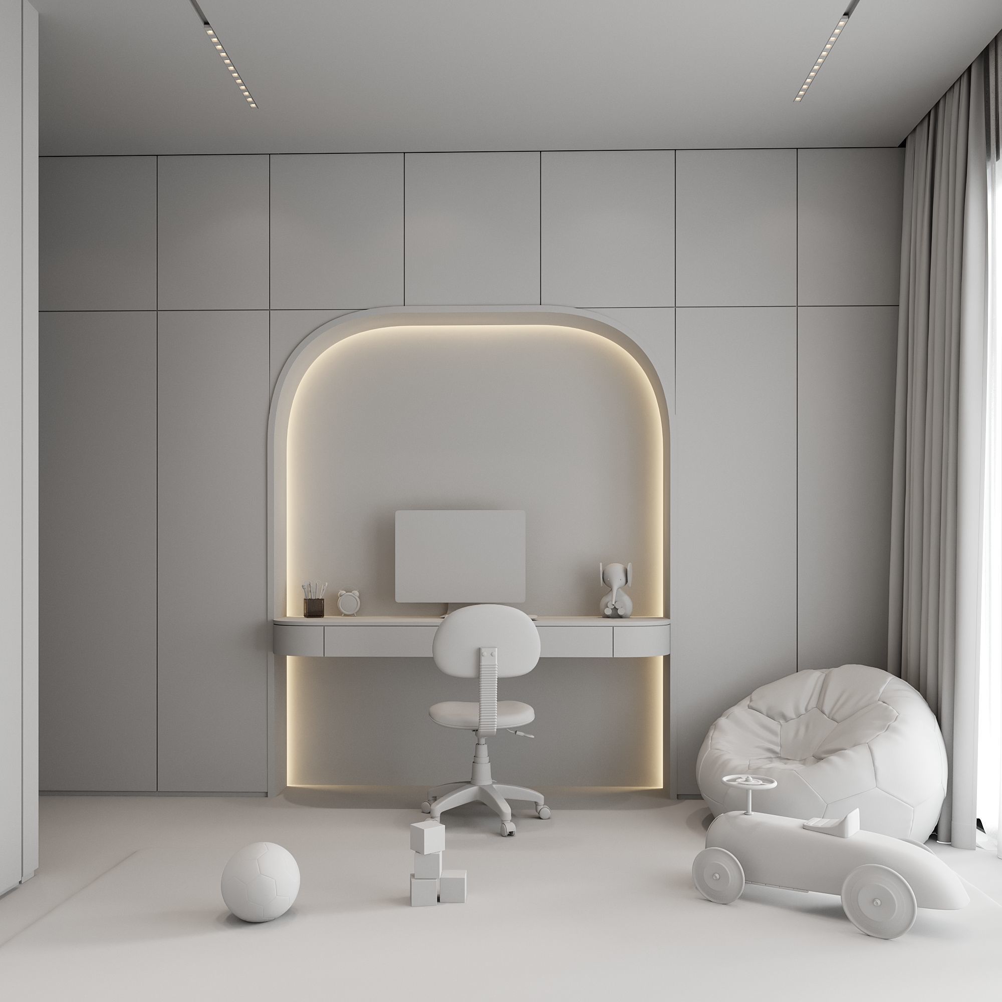 AR-24062 Family House - Kid Bedroom 3D Scene 3D model_7