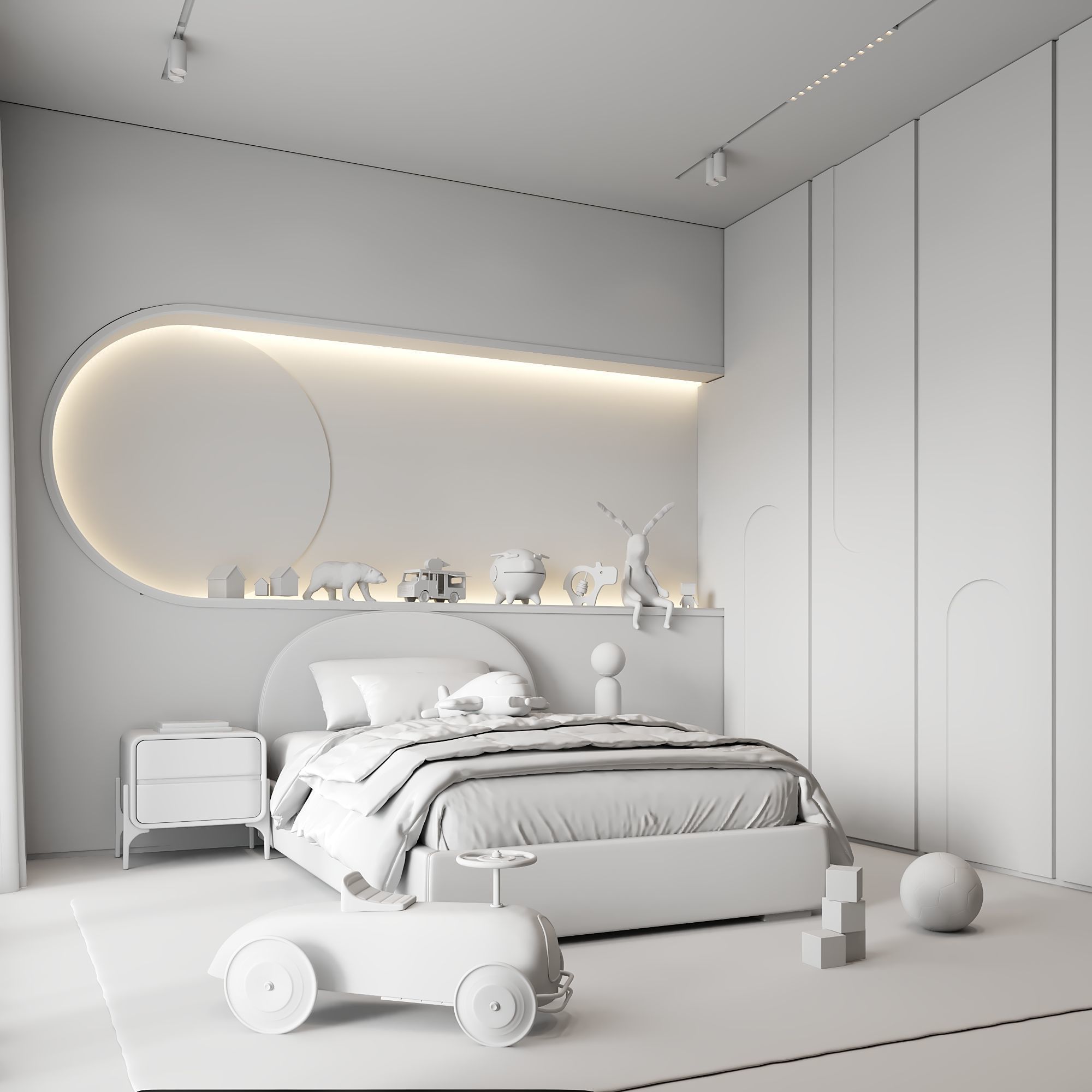 AR-24062 Family House - Kid Bedroom 3D Scene 3D model_9