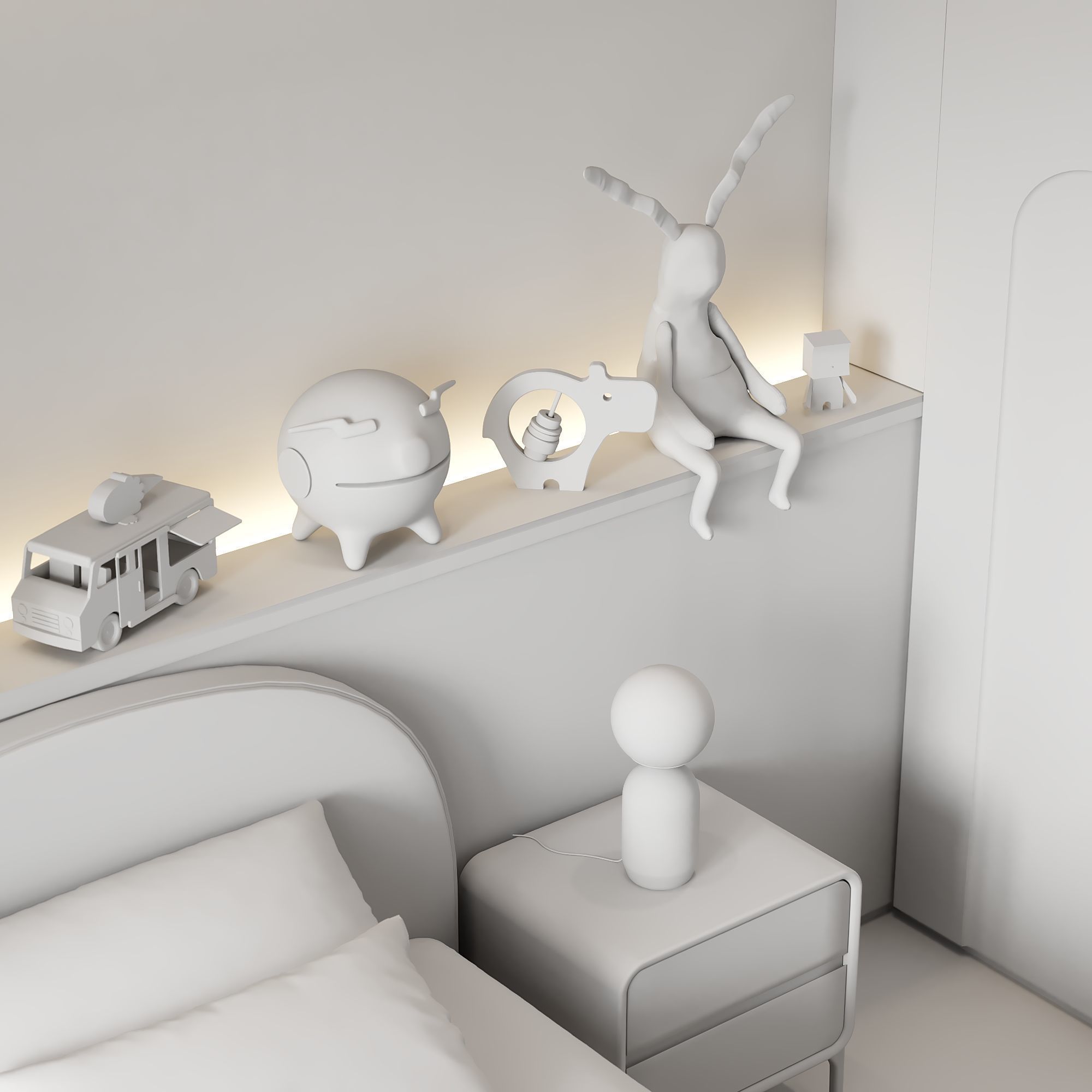 AR-24062 Family House - Kid Bedroom 3D Scene 3D model_14