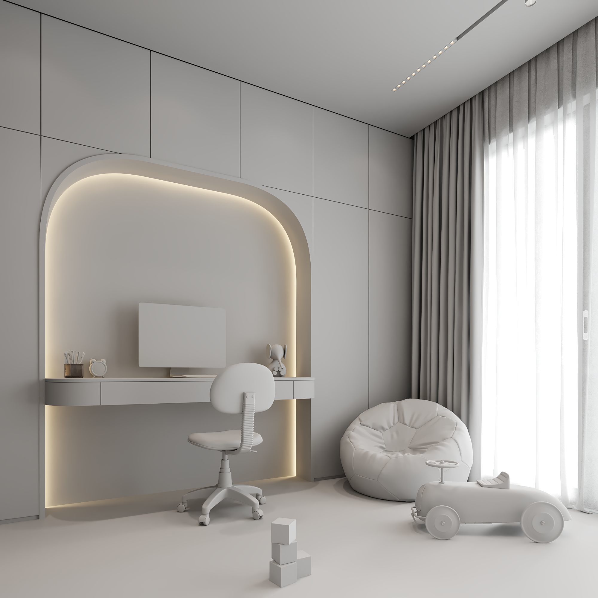 AR-24062 Family House - Kid Bedroom 3D Scene 3D model_10