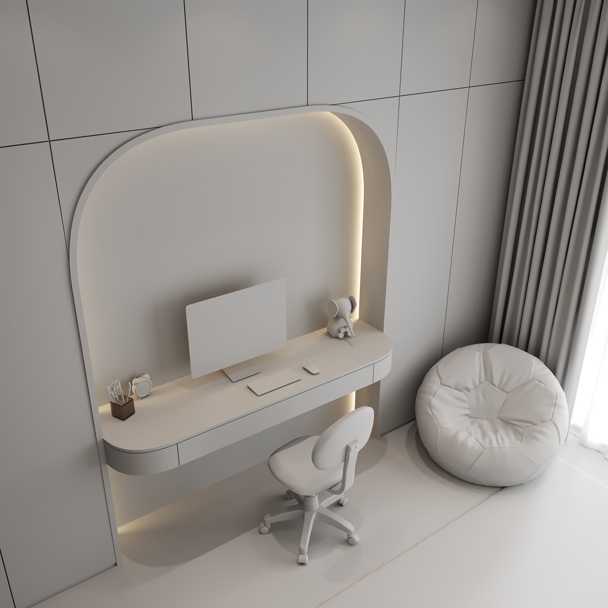 AR-24062 Family House - Kid Bedroom 3D Scene 3D model_12