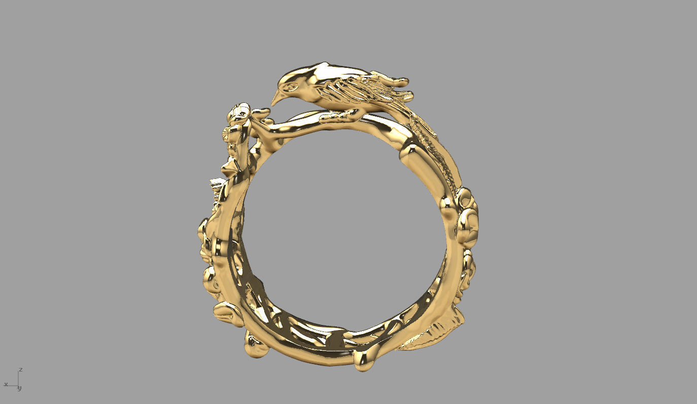 nature ring 0 3D print model_10