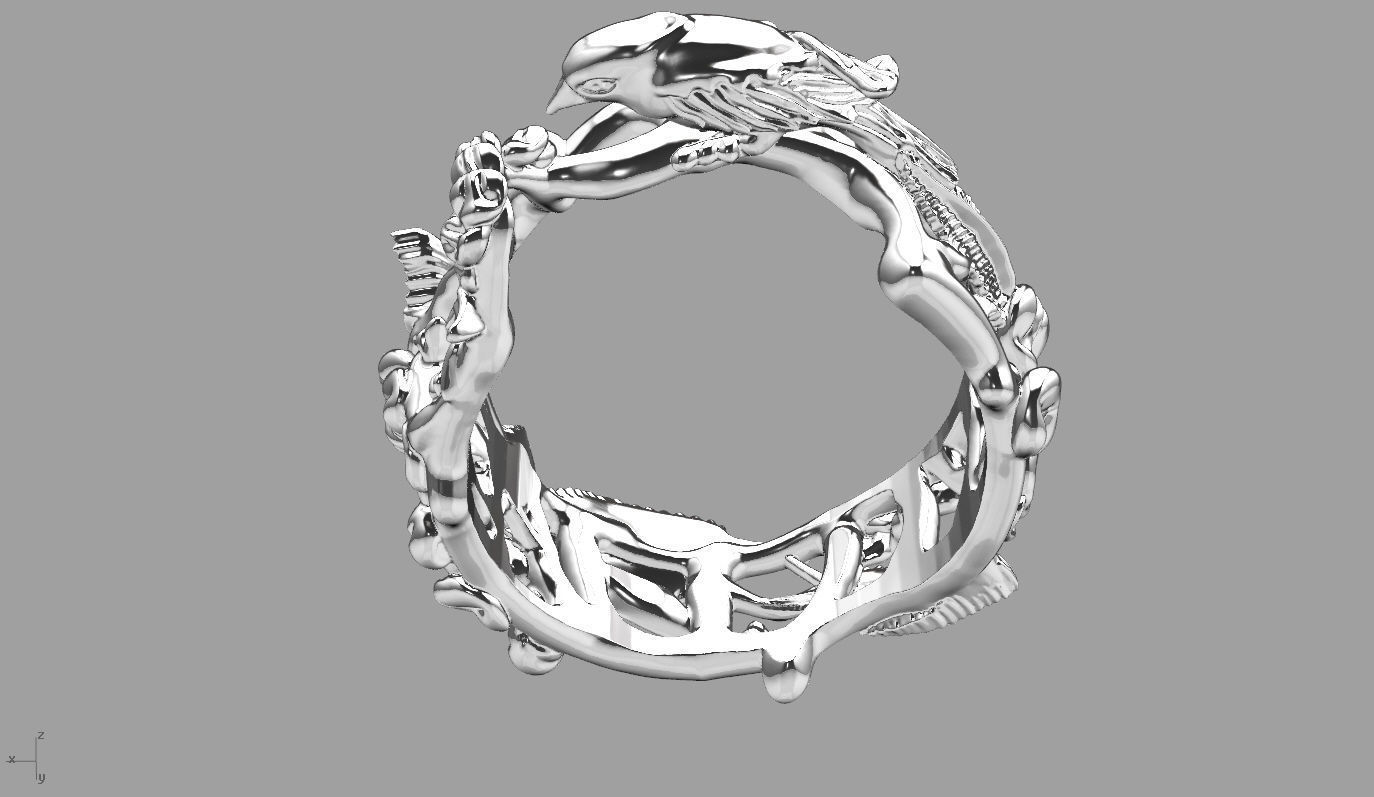 nature ring 0 3D print model_3