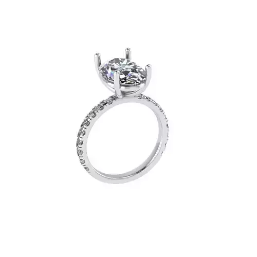 Oval shape engagement ring 3D print model