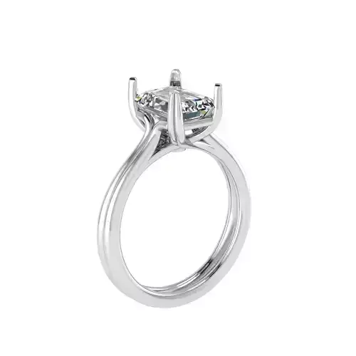 Emerald cut diamond engagement ring 