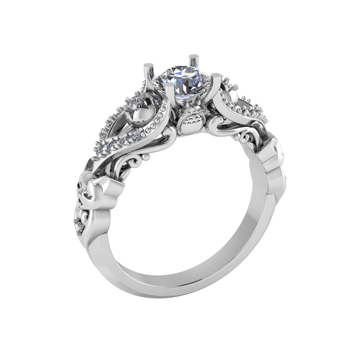 Luxury ring with cat 3D print model_5