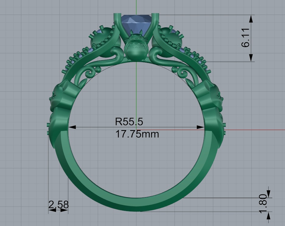 Luxury ring with cat 3D print model_10
