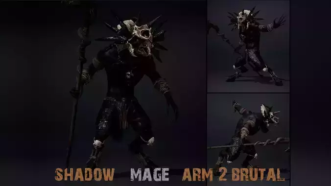 Shadow Mage Arm2 Brutal Low-poly 3D model Shadow Mage Arm2 Brutal Low-poly 3D model