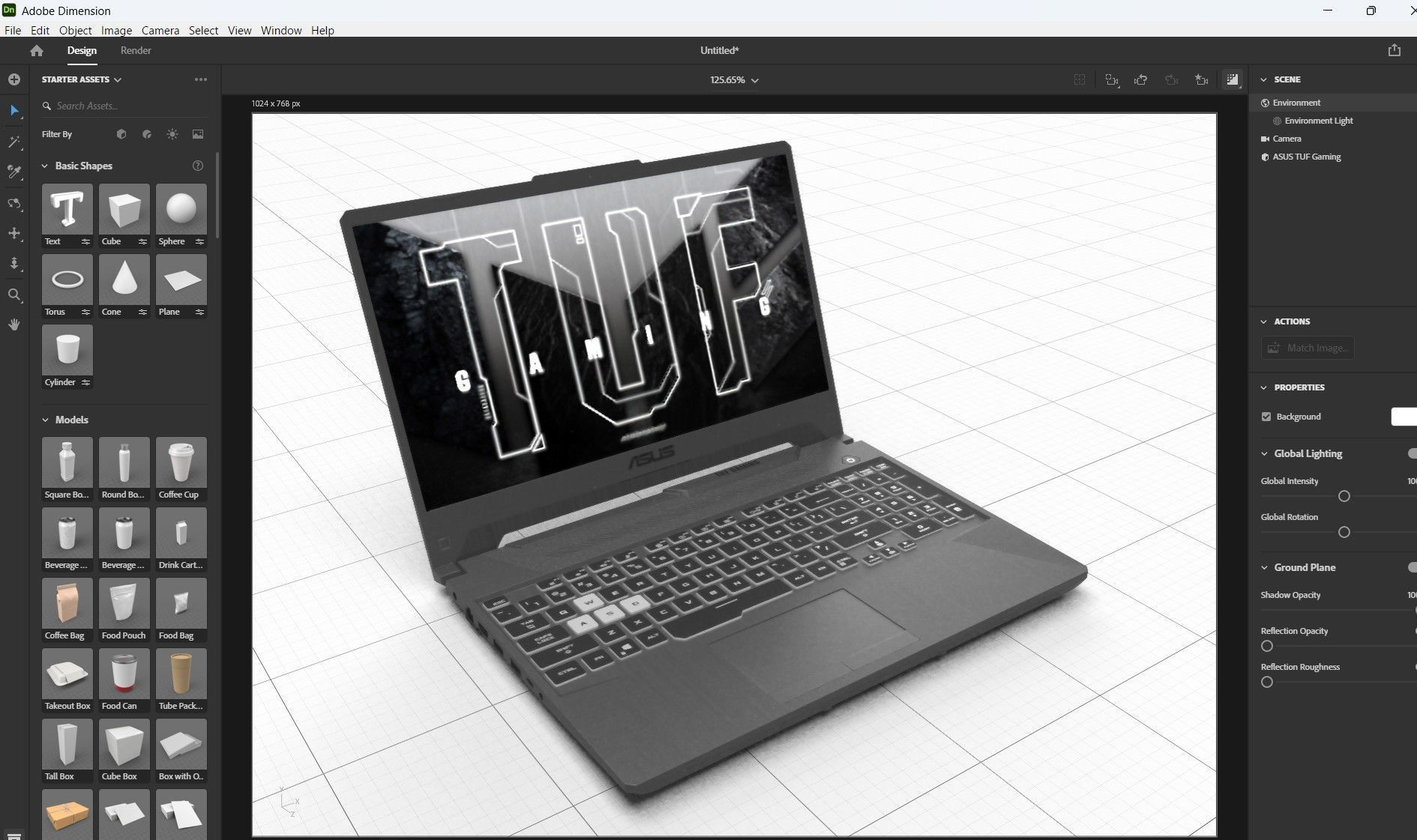 ASUS TUF Gaming Low-poly 3D model_26