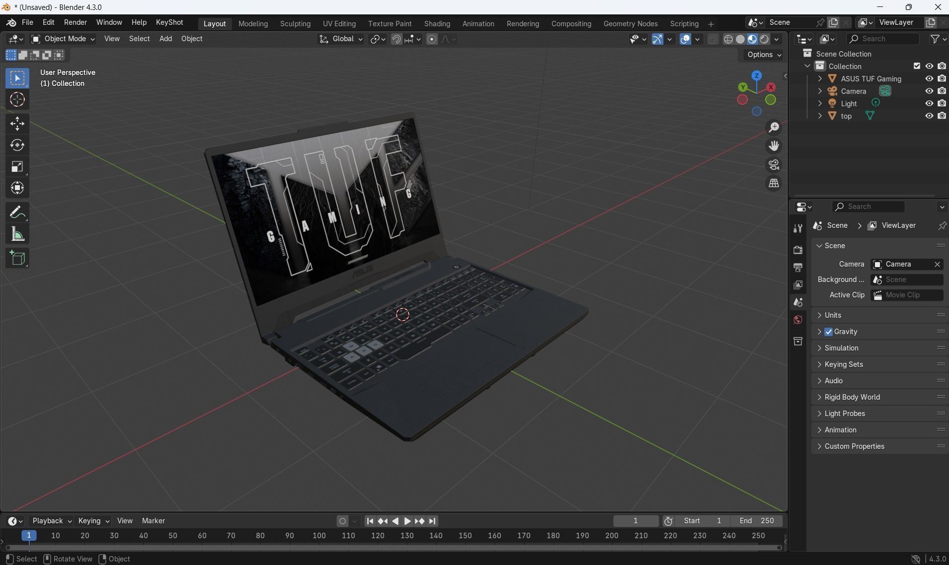 ASUS TUF Gaming Low-poly 3D model_21