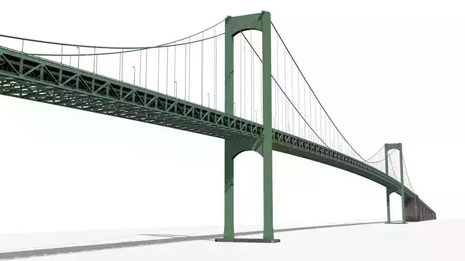 Walt Whitman Bridge Low-poly 3D model