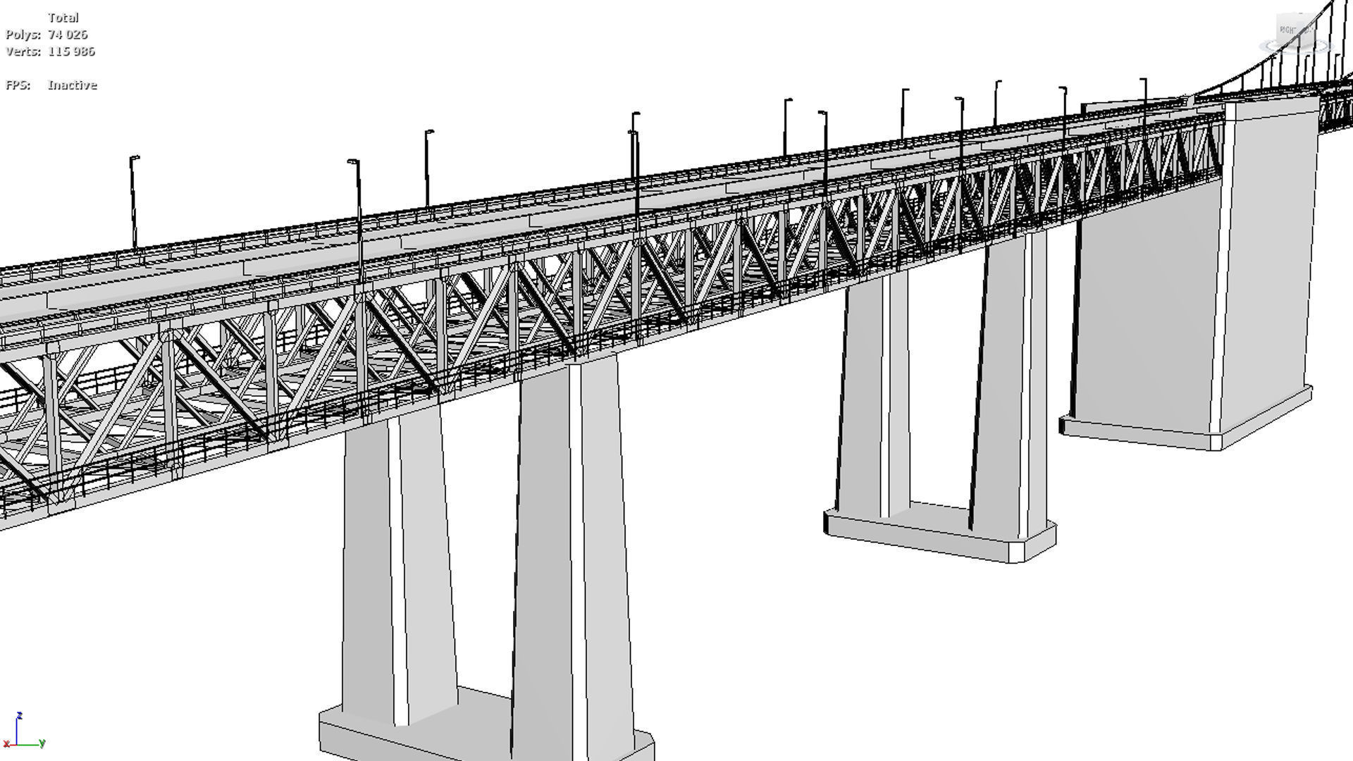 Walt Whitman Bridge Low-poly 3D model_9