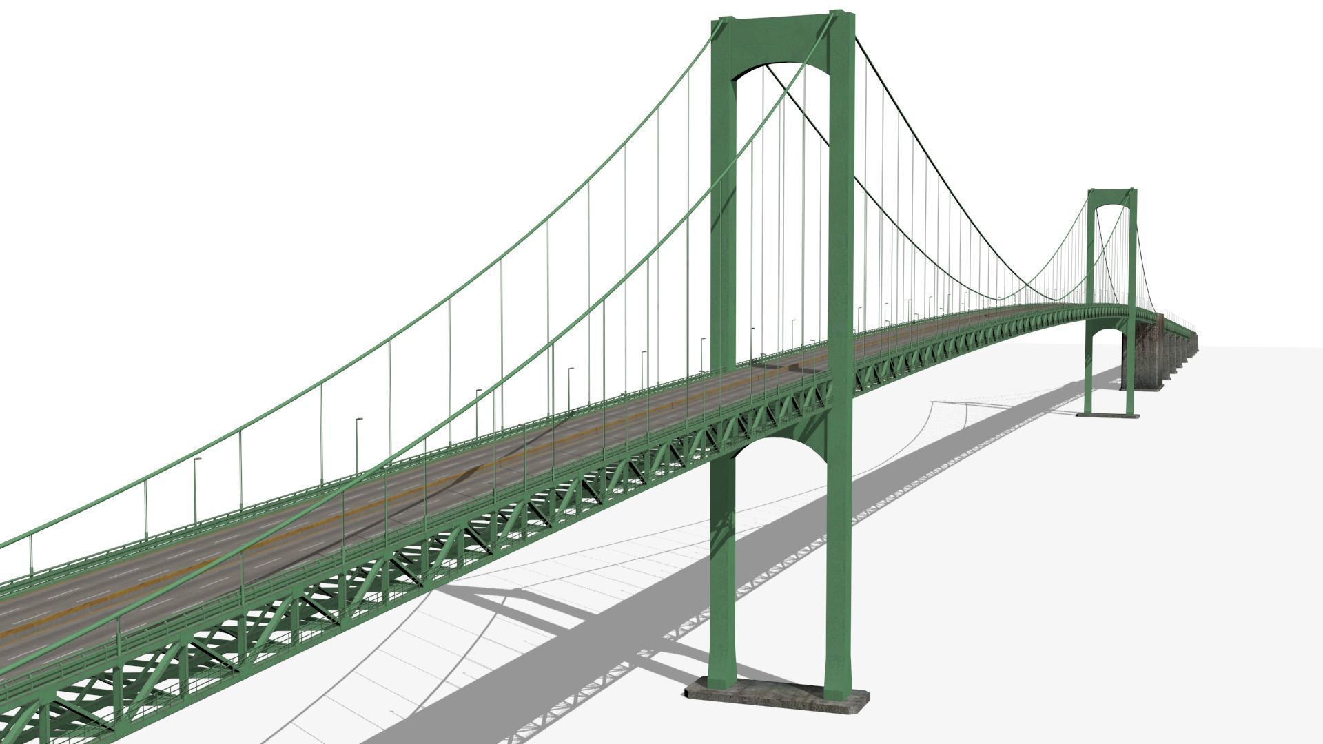 Walt Whitman Bridge Low-poly 3D model_1