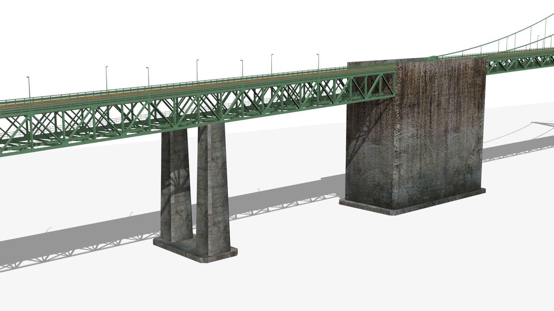 Walt Whitman Bridge Low-poly 3D model_3