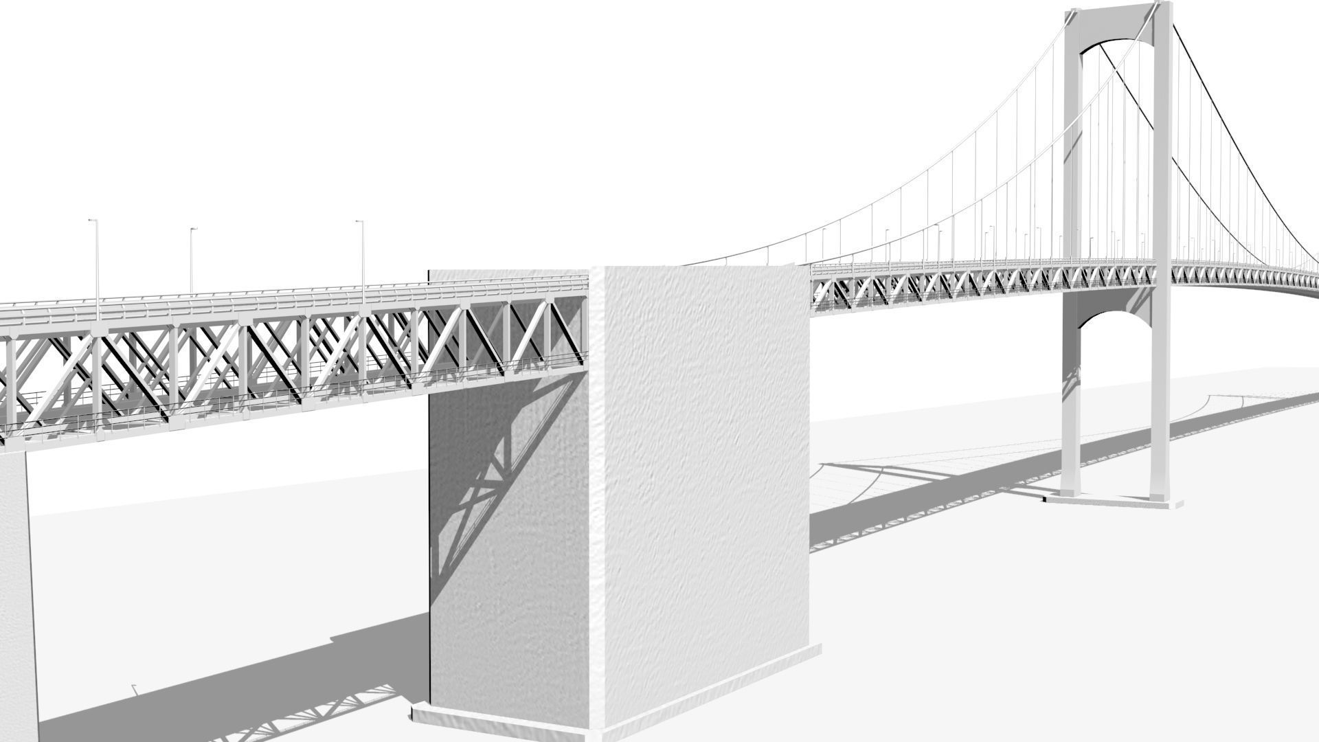 Walt Whitman Bridge Low-poly 3D model_8