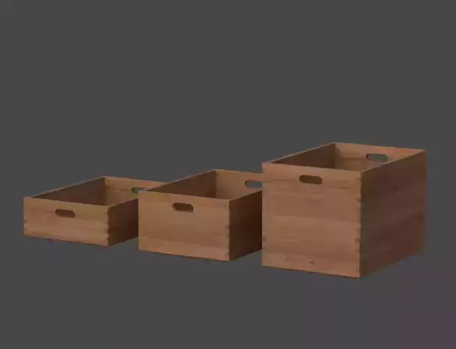 Low-Poly Wood Box