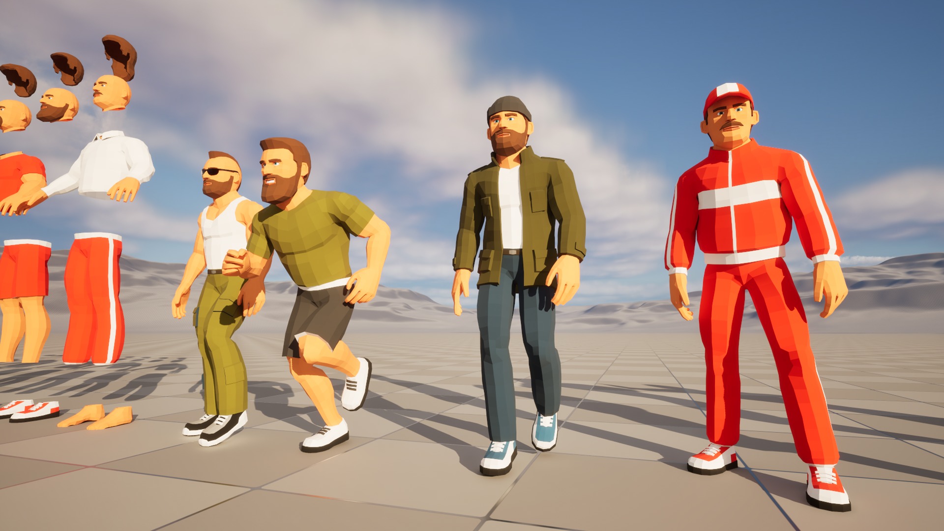 Modular man low-poly stylized Low-poly 3D model_8
