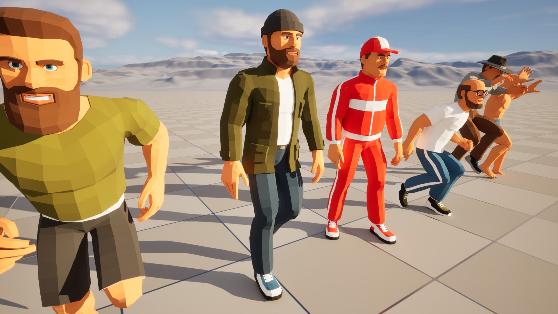 Modular man low-poly stylized Low-poly 3D model_3