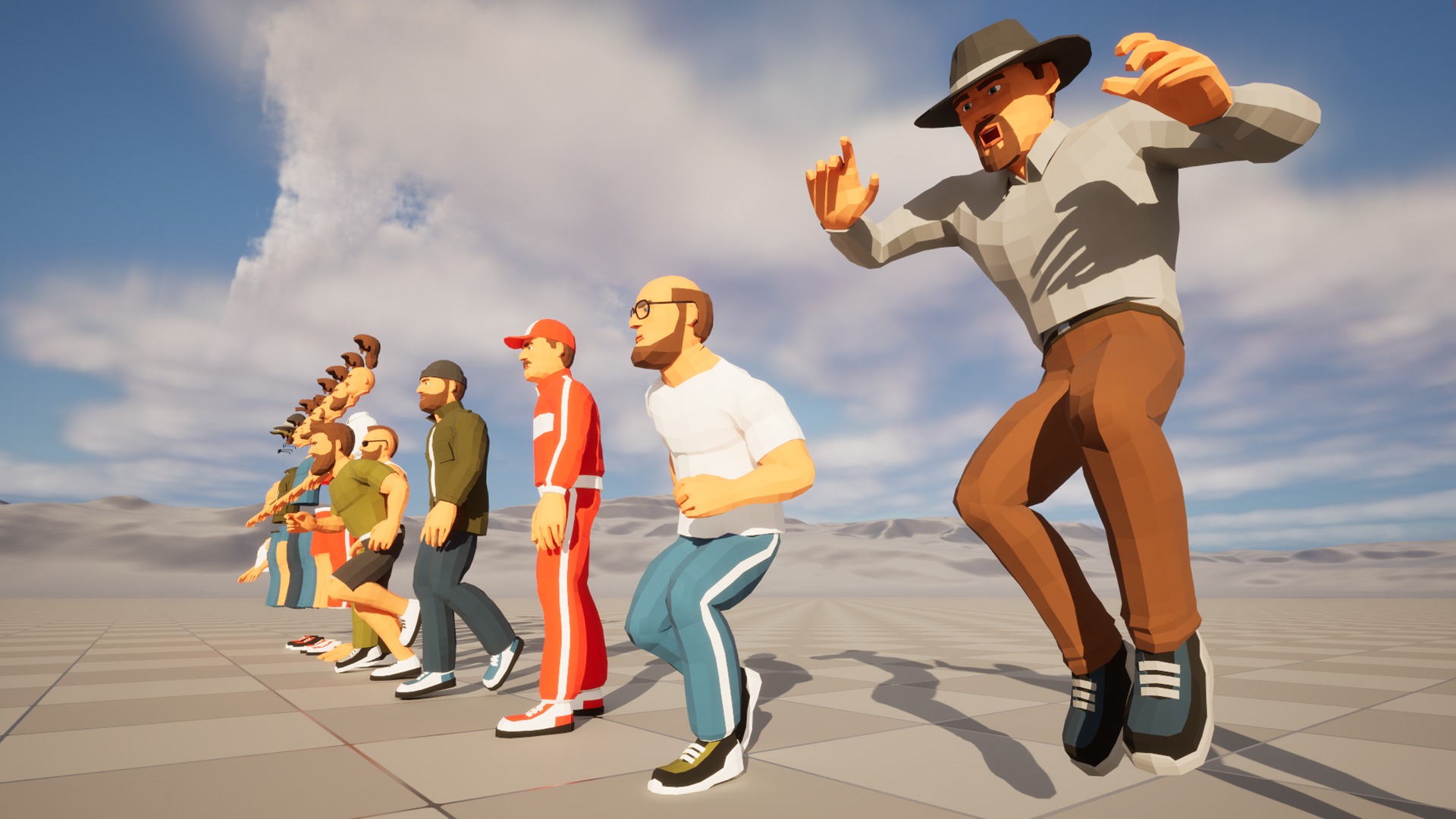 Modular man low-poly stylized Low-poly 3D model_7