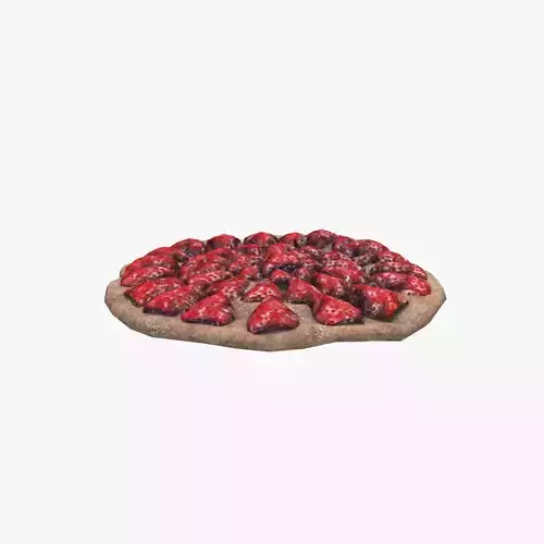 Medieval Strawberry Bread Tart Low-poly 3D model