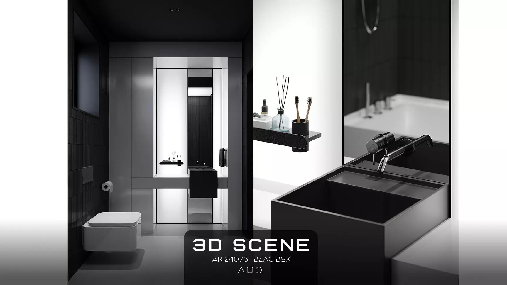 AR-24073 Black Box - Bathroom 3D Scene Free 3D model_0