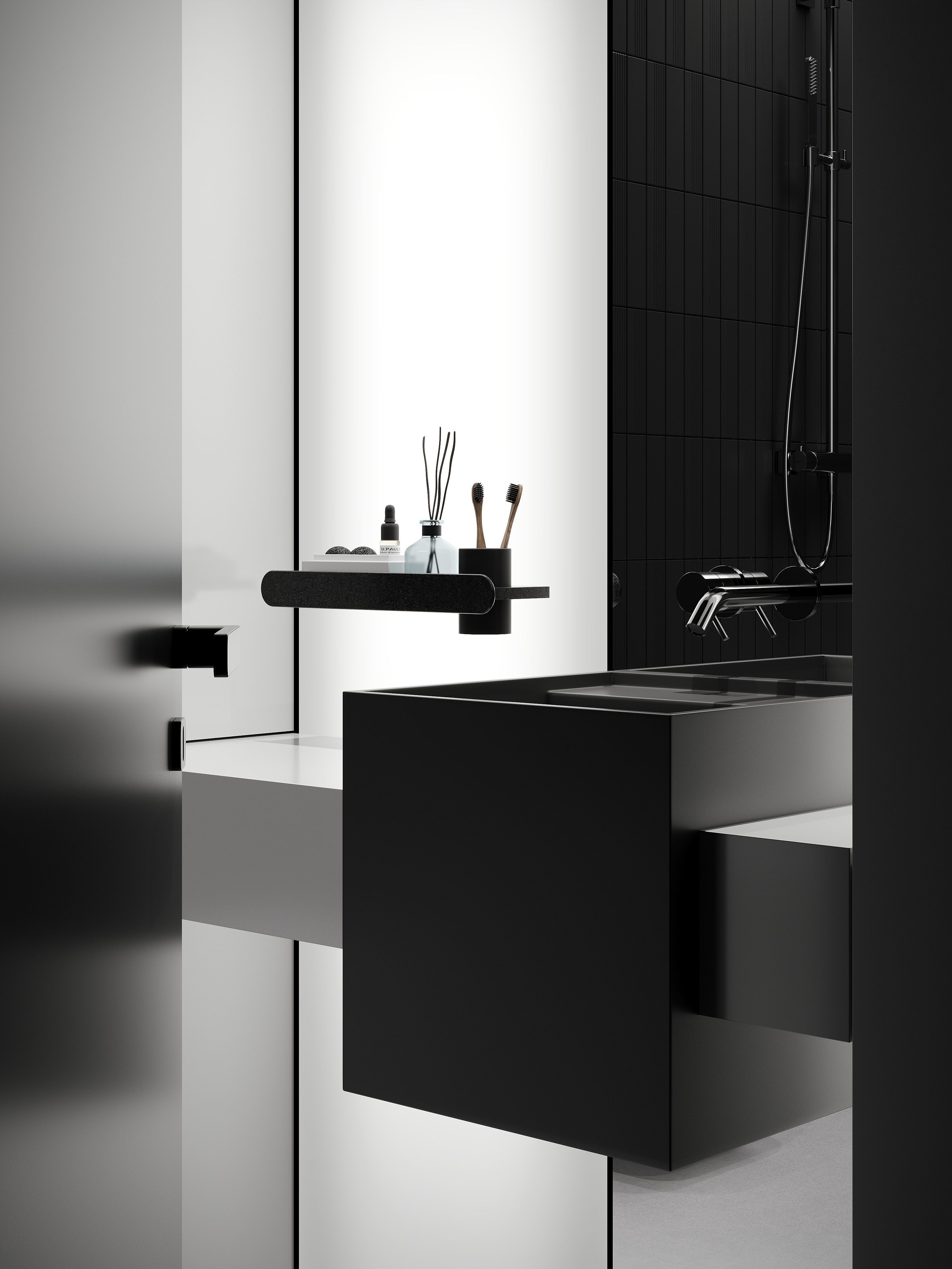AR-24073 Black Box - Bathroom 3D Scene Free 3D model_4