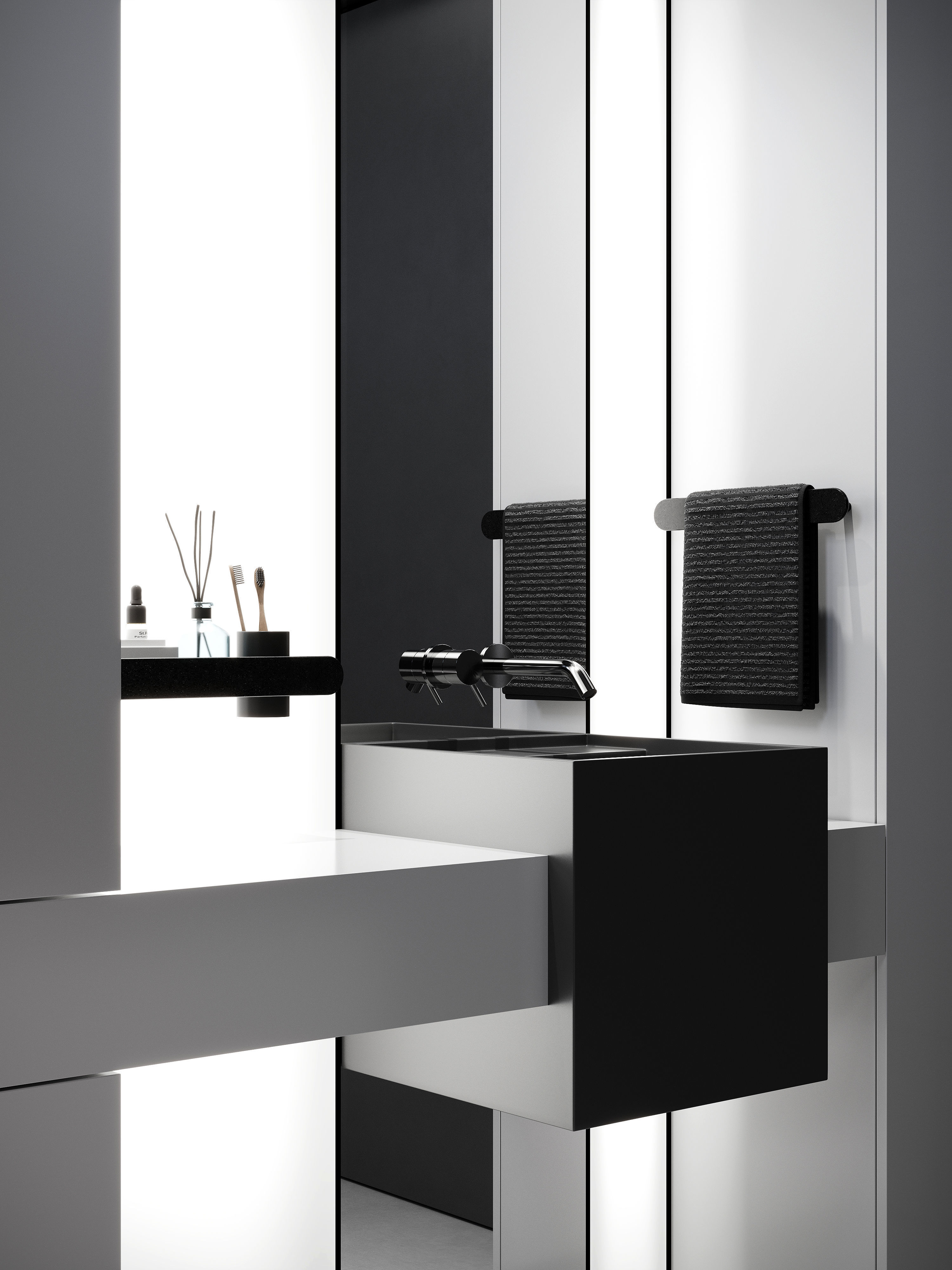 AR-24073 Black Box - Bathroom 3D Scene Free 3D model_6