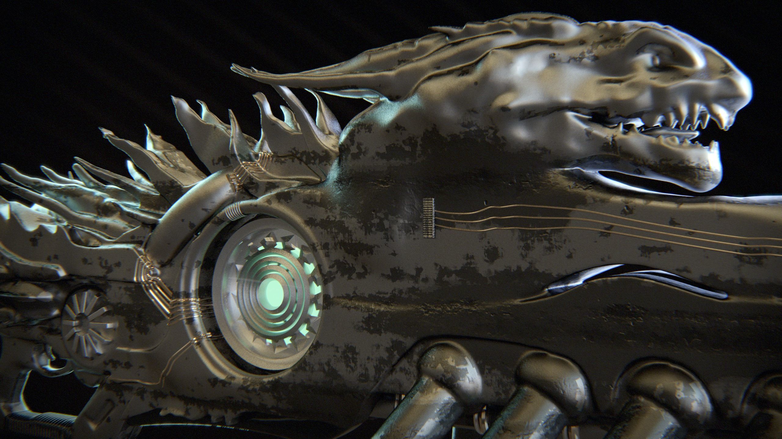 High-Detail Alien Blaster Weapon 3D model_5