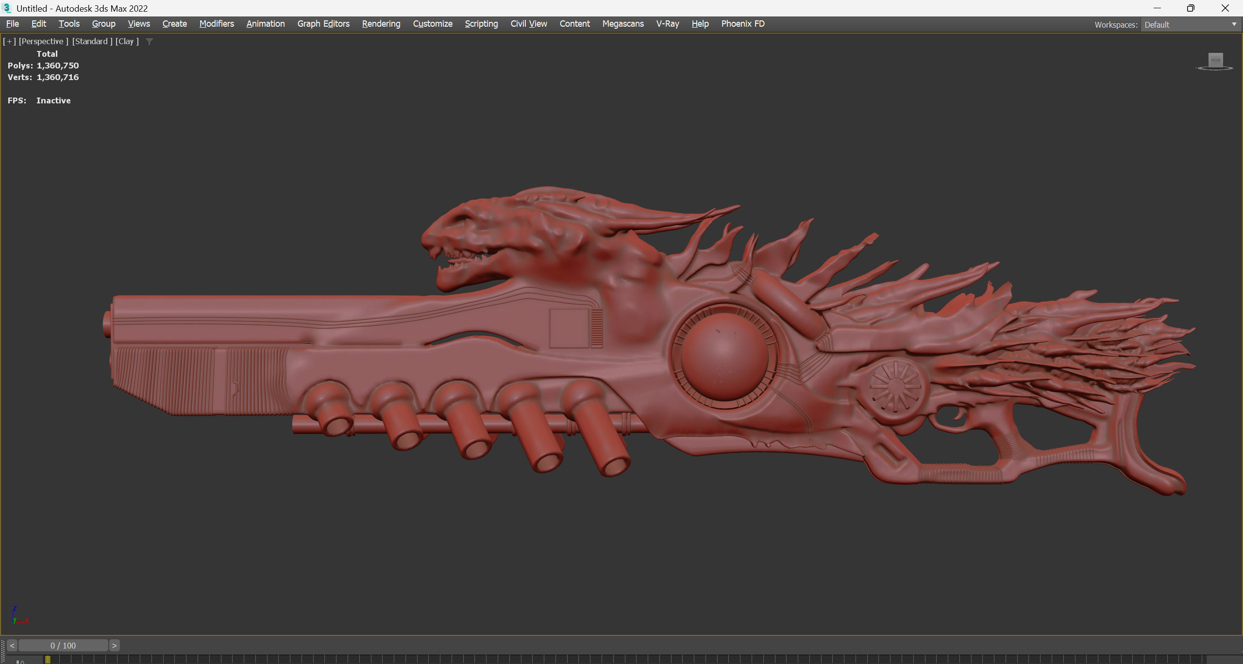 High-Detail Alien Blaster Weapon 3D model_24