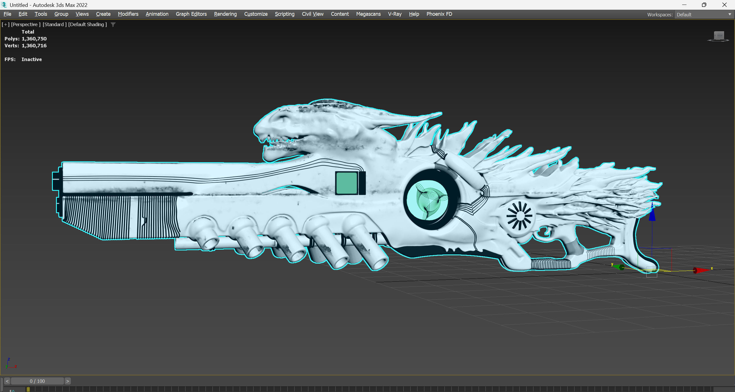 High-Detail Alien Blaster Weapon 3D model_26
