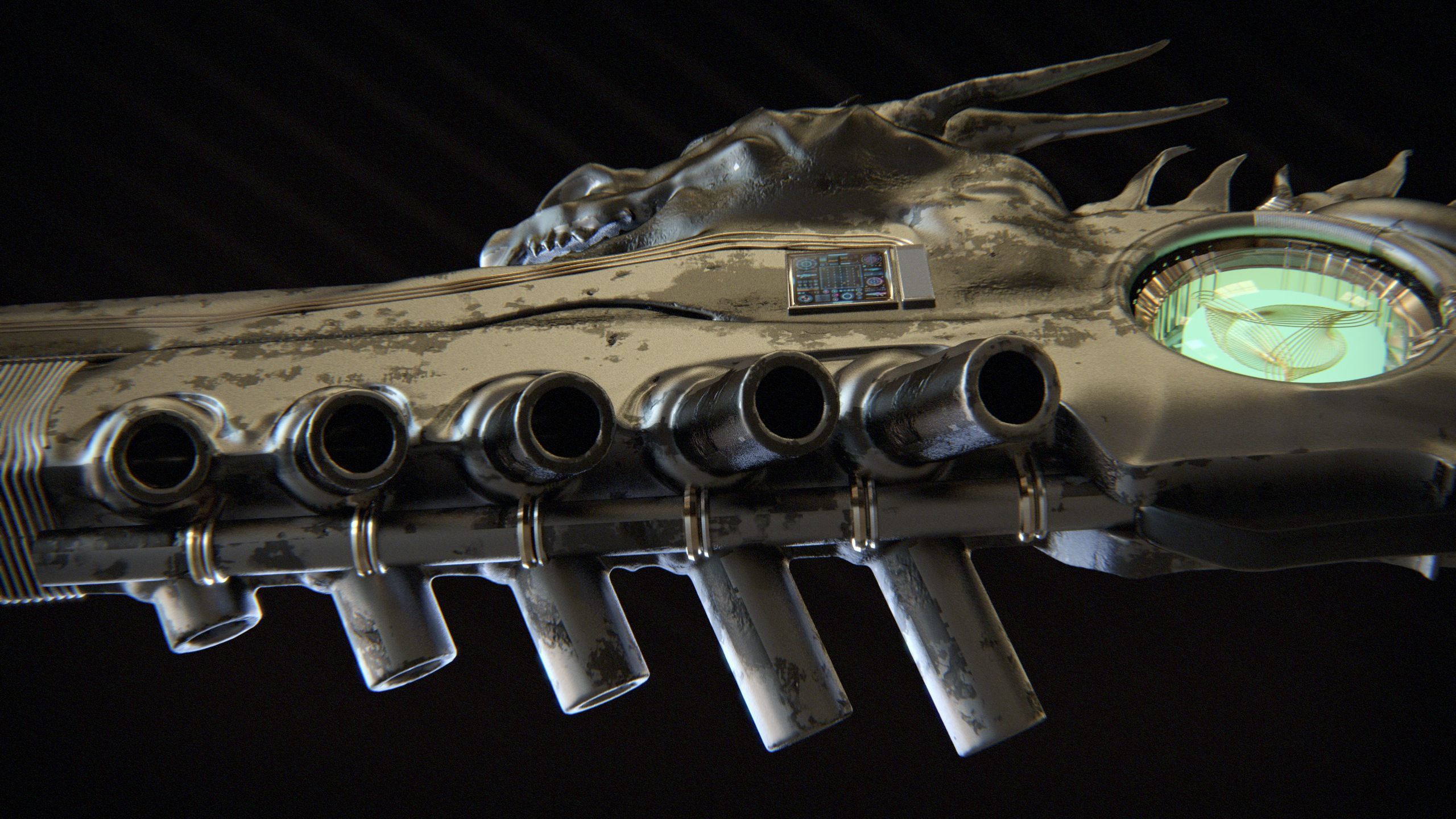 High-Detail Alien Blaster Weapon 3D model_13