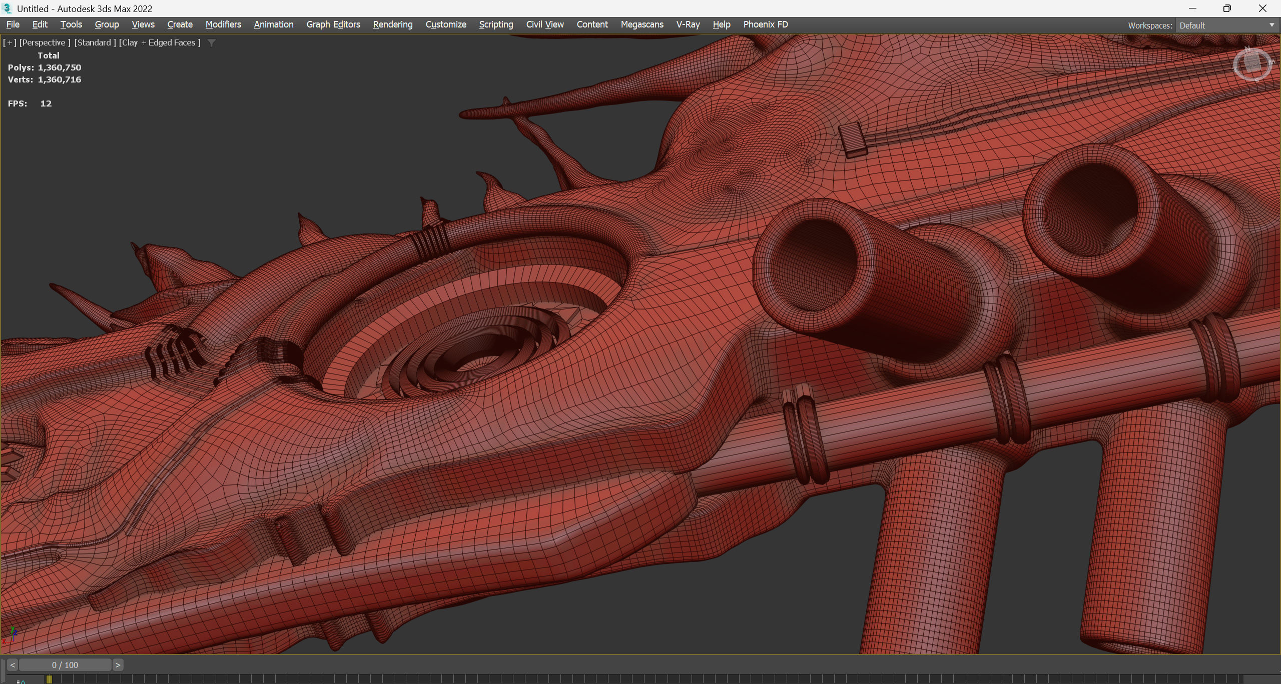 High-Detail Alien Blaster Weapon 3D model_29
