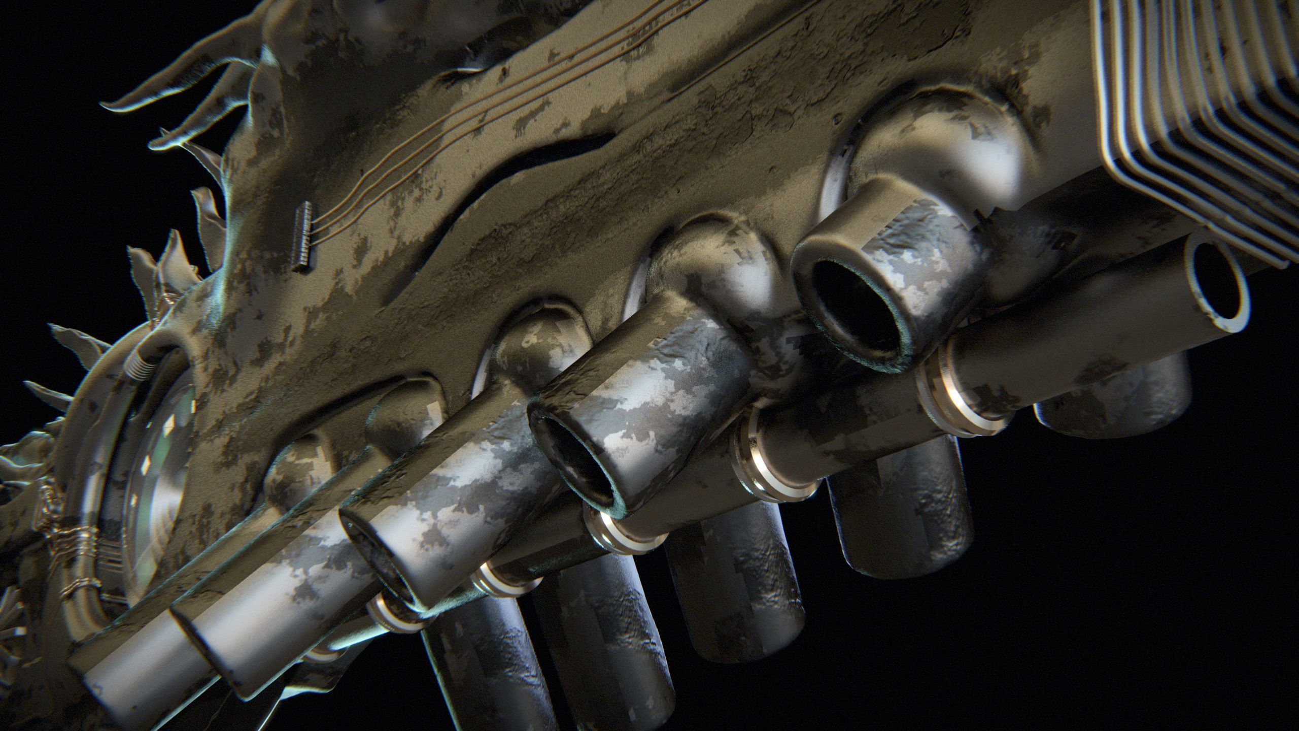 High-Detail Alien Blaster Weapon 3D model_6