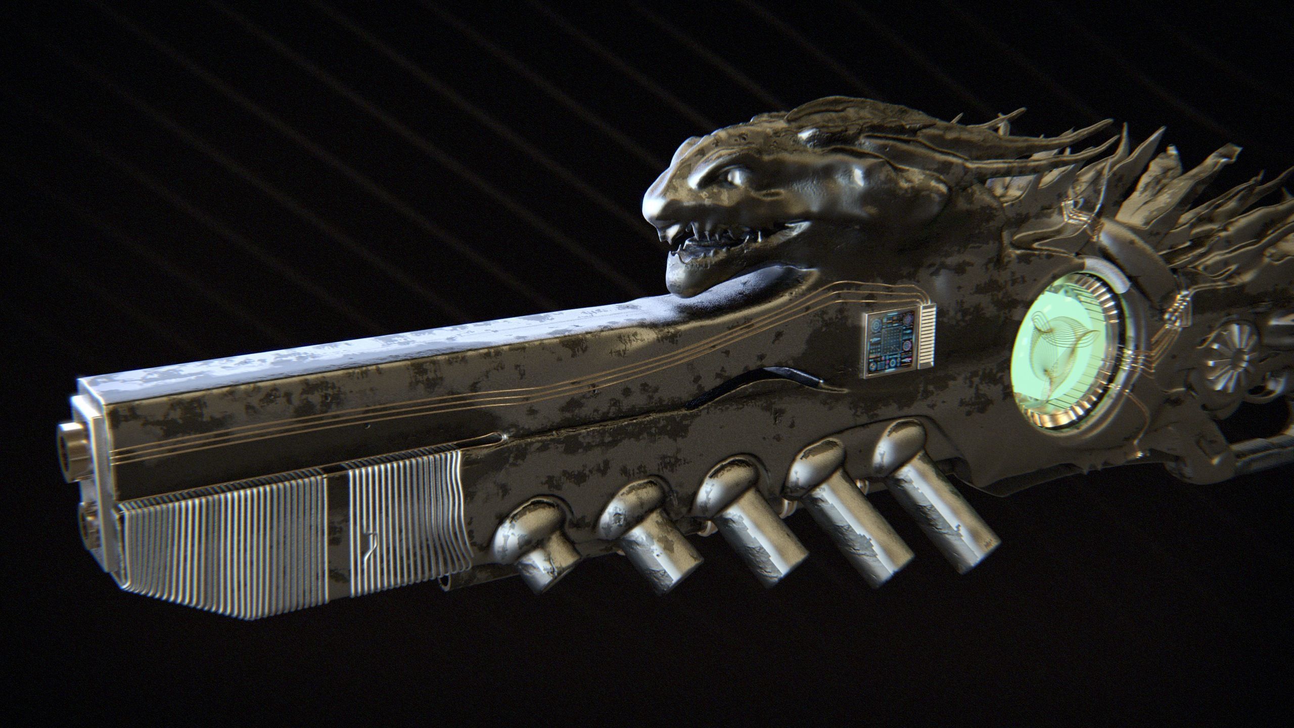 High-Detail Alien Blaster Weapon 3D model_19