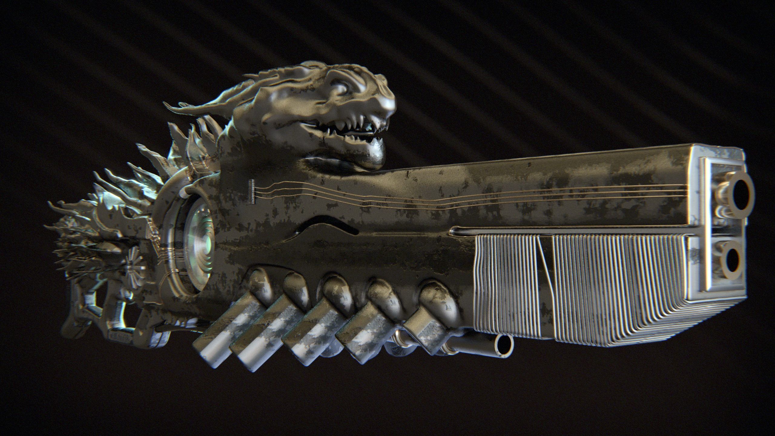 High-Detail Alien Blaster Weapon 3D model_3